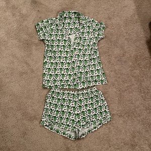 OH HOLD ROBERTA ROLLER RABBIT GREEN MONKEY PJ SET